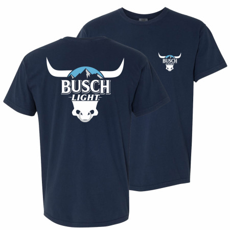Busch Rodeo Bull Horns Navy Blue T-Shirt